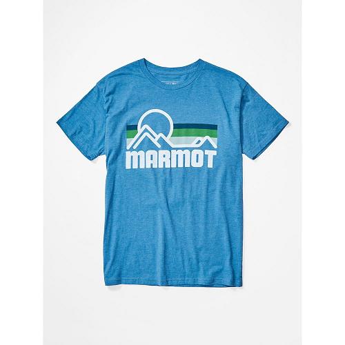 Marmot Coastal T-Shirts For Mens Blue ILT063154